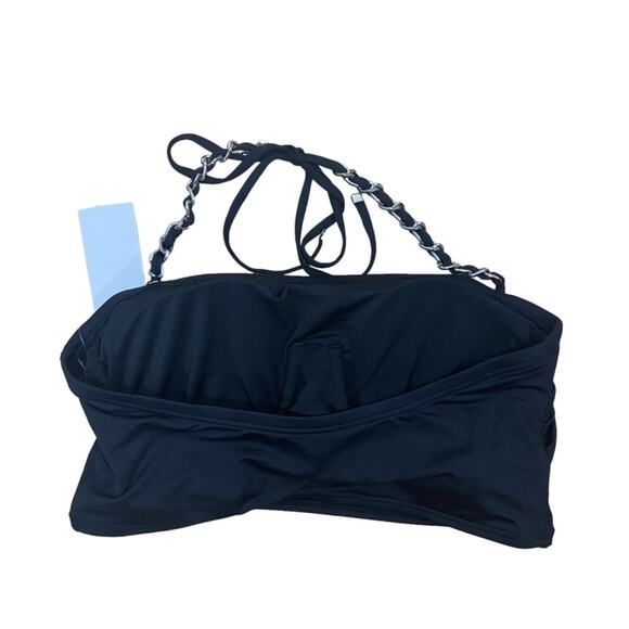 Michael Kors NWT $122 Women's Chain-Trim Halter Longline Bikini Top S - Picture 4 of 7